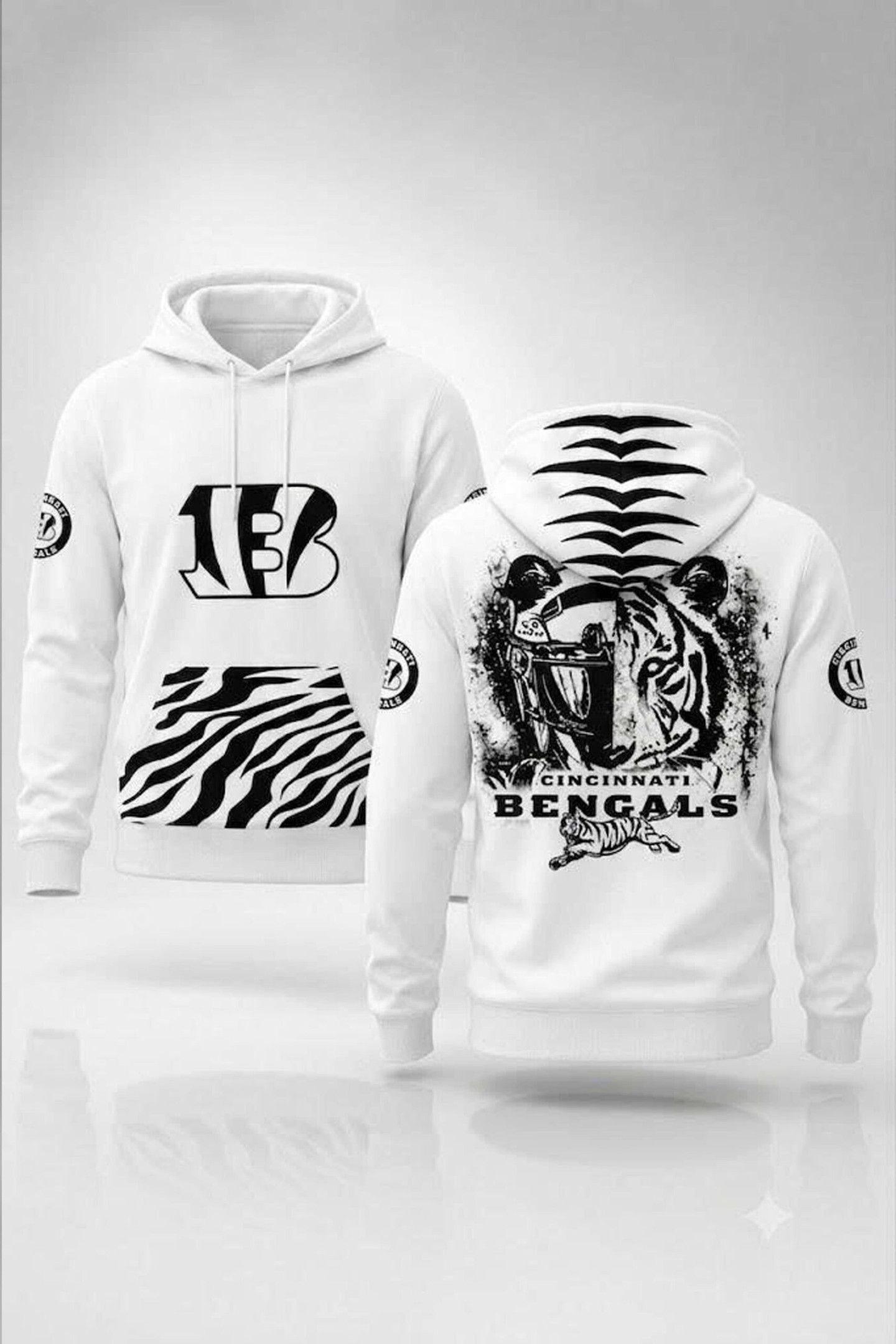 Cincinnati Bengals 2026 White Bengal Hoodie Cincinnati Bengals Merch Gift For Football Lovers