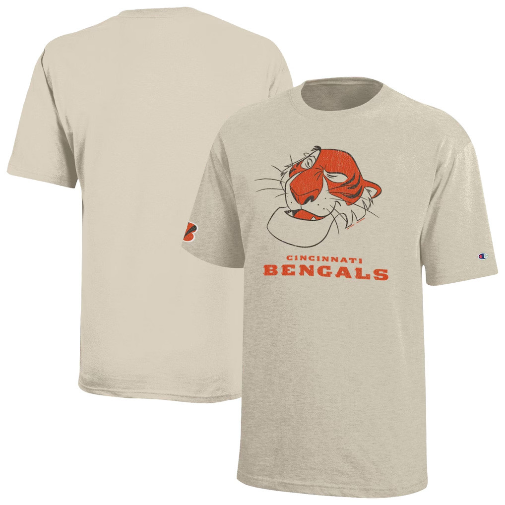 Cincinnati Bengals Merch Bengals Disney X Champion Shere Khan T-Shirt Disney X NFL Collab Merch