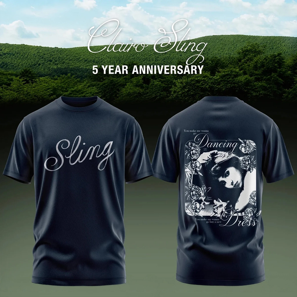 Clairo Sling 5 Year Anniversary T-Shirt Clairo Merch Navy Gifts For Sister