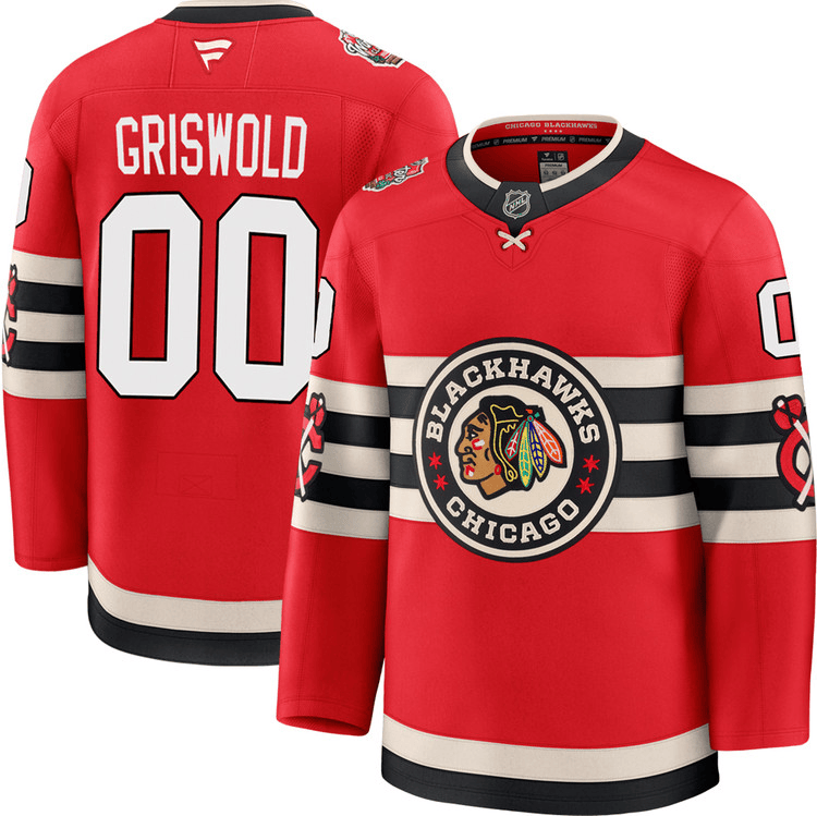 Clark Griswold Chicago Blackhawks 2025 Winter Classic Premium Red Jersey