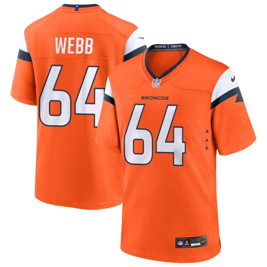 Clay Webb Denver Broncos 2025 Game Jersey - Orange