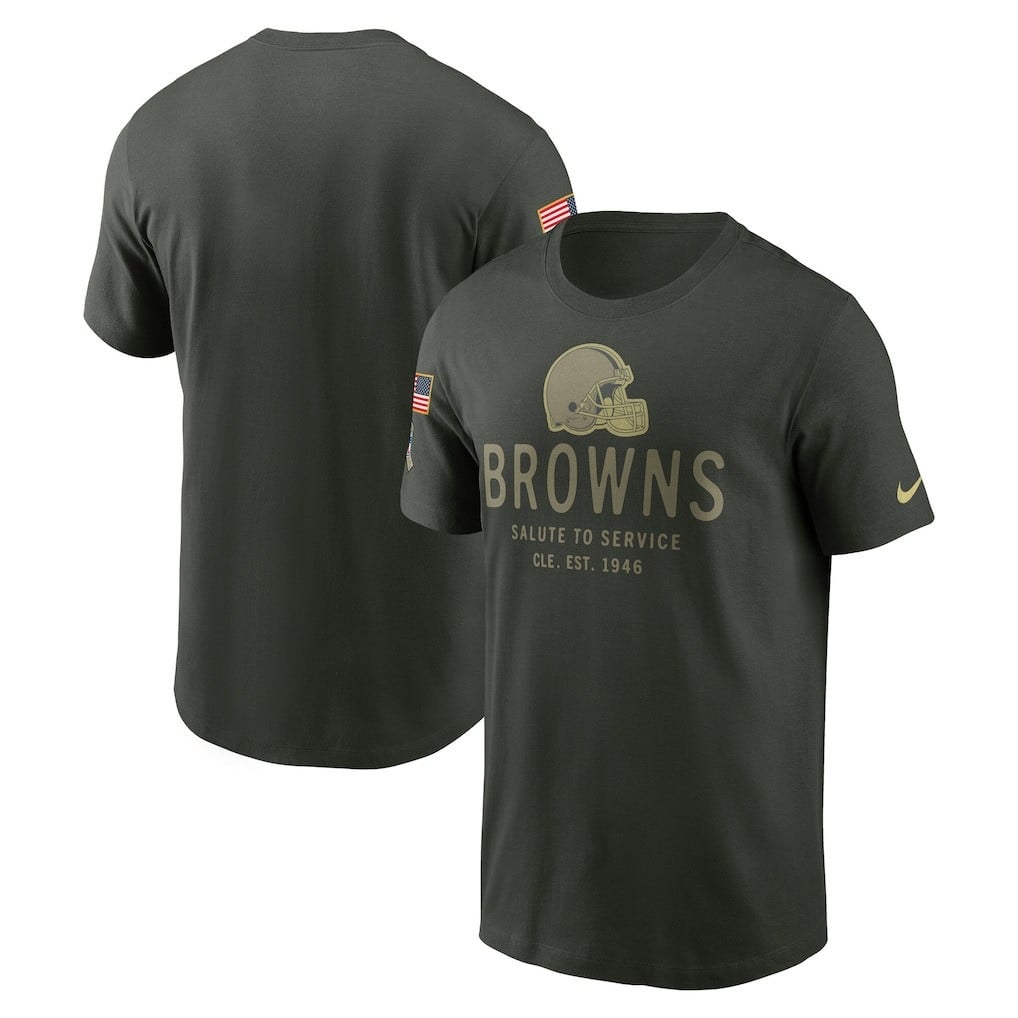 Cleveland Browns 2025 Salute to Service Sideline Primary Edge Dri-FIT T-Shirt - Forest Green