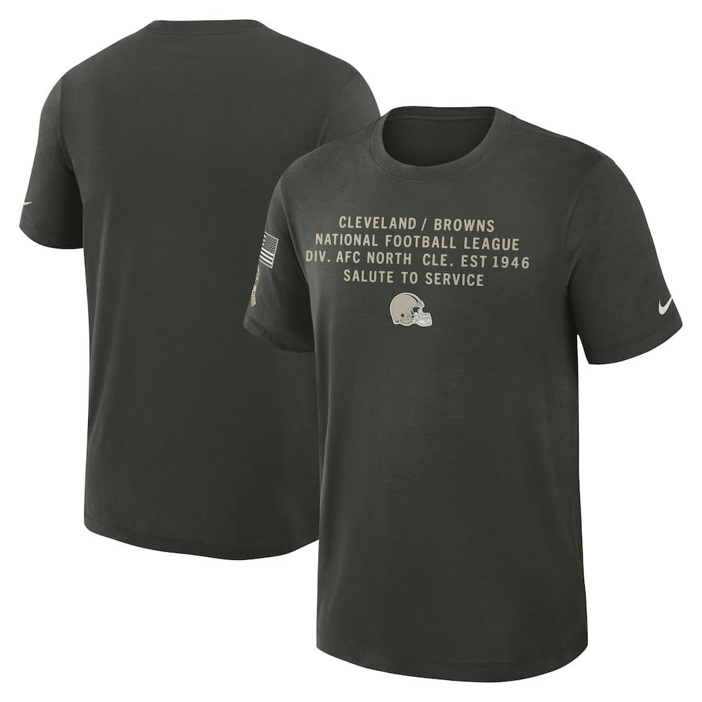 Cleveland Browns 2025 Salute to Service Sideline Slub Dri-FIT T-Shirt - Dark Green