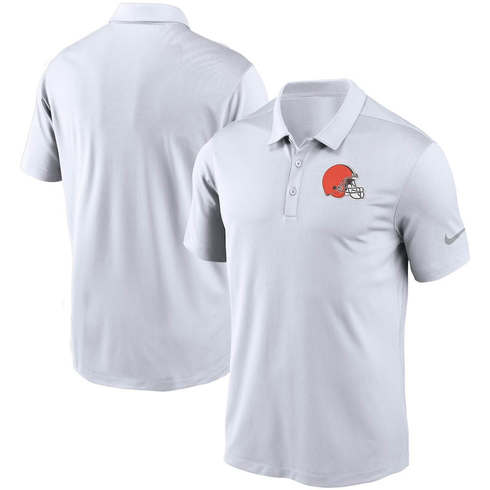 Cleveland Browns Merch - Men's Fan Gear Franchise Heat-Sealed Graphic Team Polo, White - Best Gift For A Football Lover