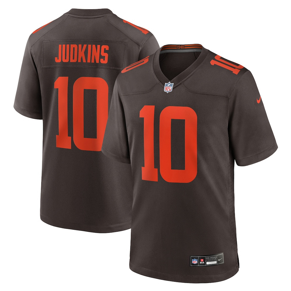 Cleveland Browns Merch - Men's Quinshon Judkins Alpha Dawg Game Jersey, Brown - Best Gifts For Football Fans