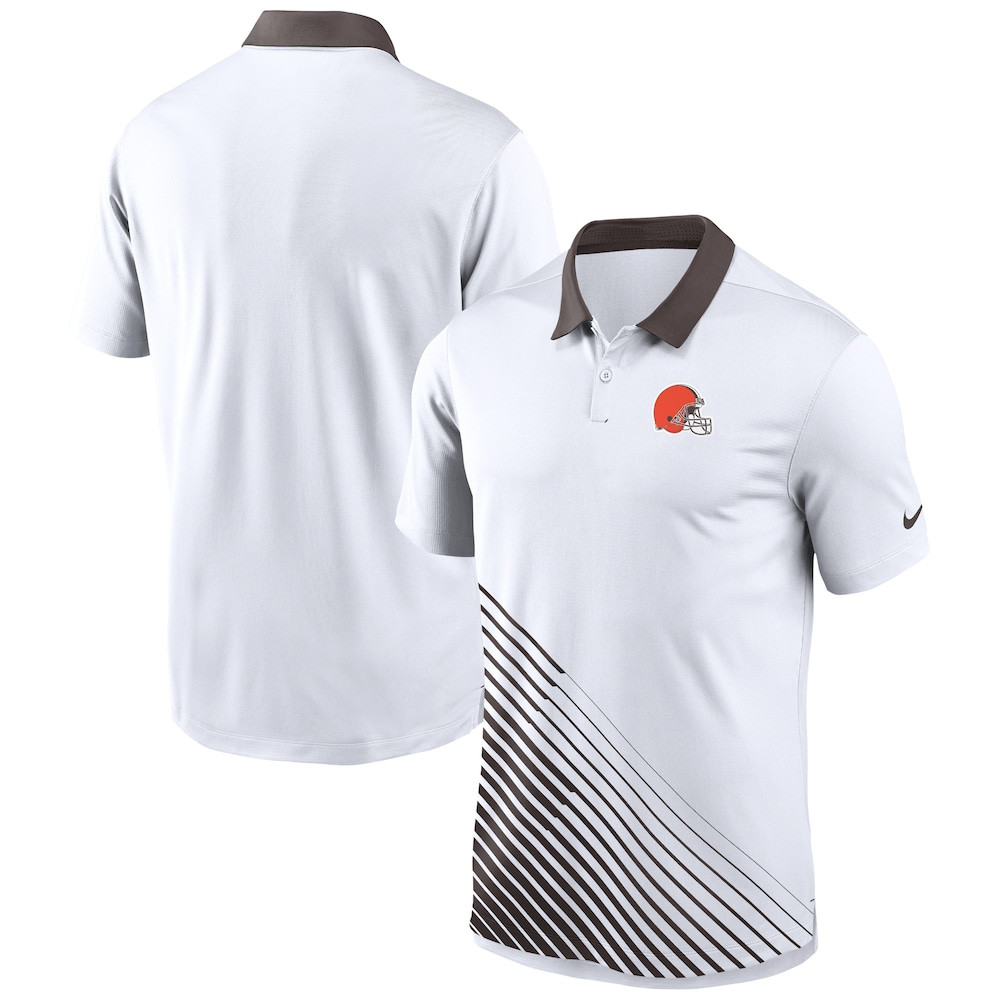 Cleveland Browns Merch - Men's Vapor Performance Polo, White  - Football Present Ideas