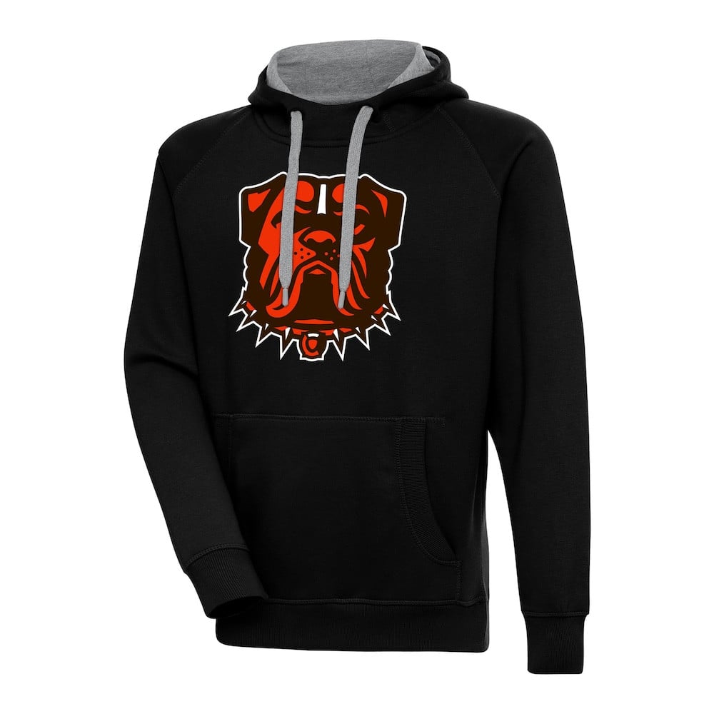 Cleveland Browns Merch - Men's Victory Pullover Hoodie, Black - Antigua - Best Football Gifts For Adults