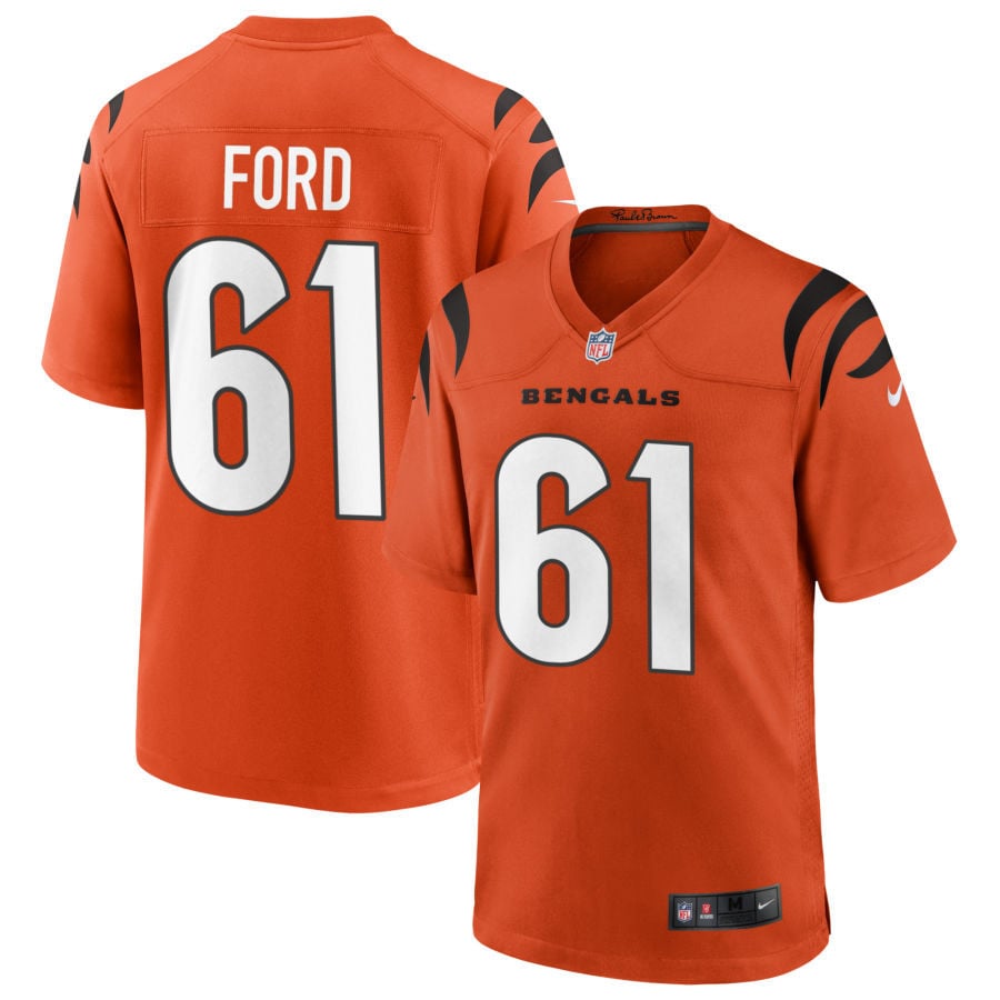 Cody Ford Cincinnati Bengals 2025 Alternate Game Jersey - Orange