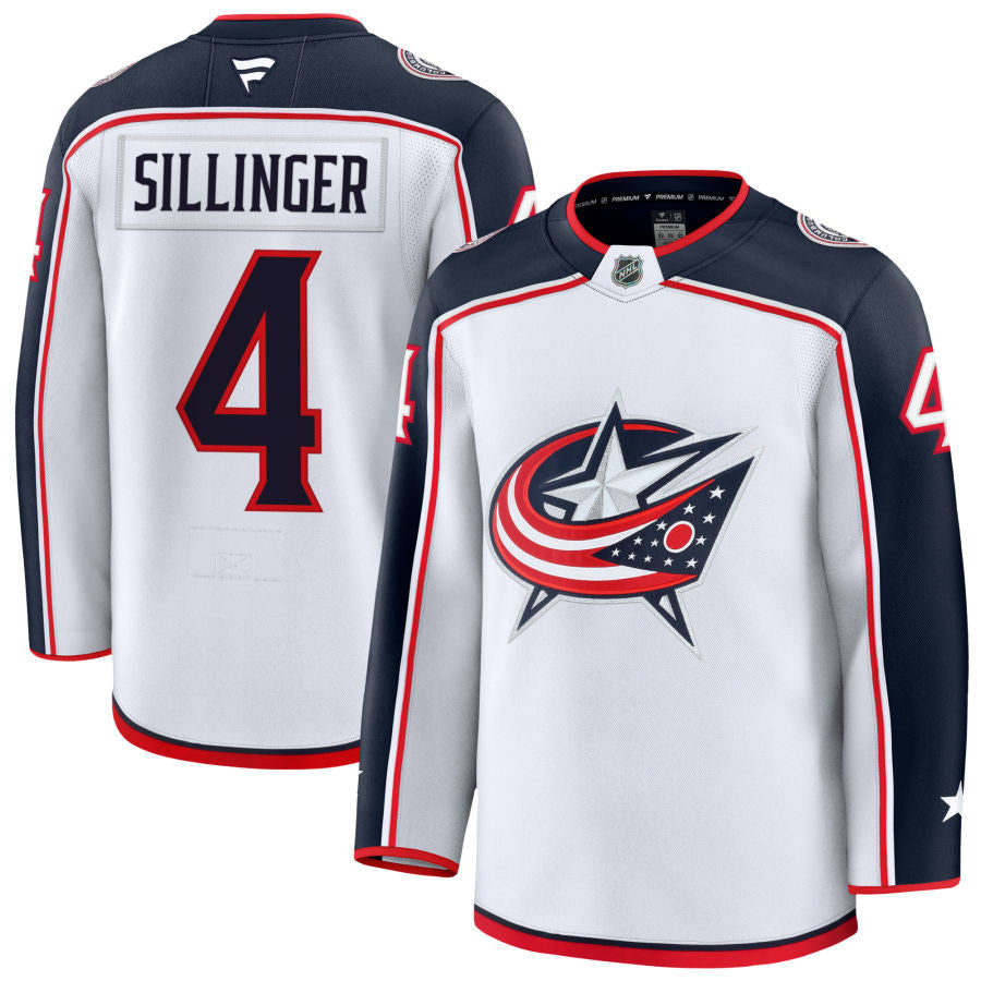 Cole Sillinger Columbus Blue Jackets 2025 Away Jersey - White 1 Cole Sillinger Columbus Blue Jackets 2025 Away Jersey - White