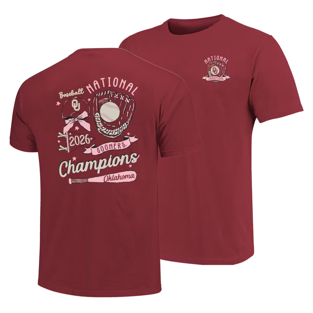 College World Series Merch Oklahoma Sooners 2026 National Champions Sketch Elements T-Shirt