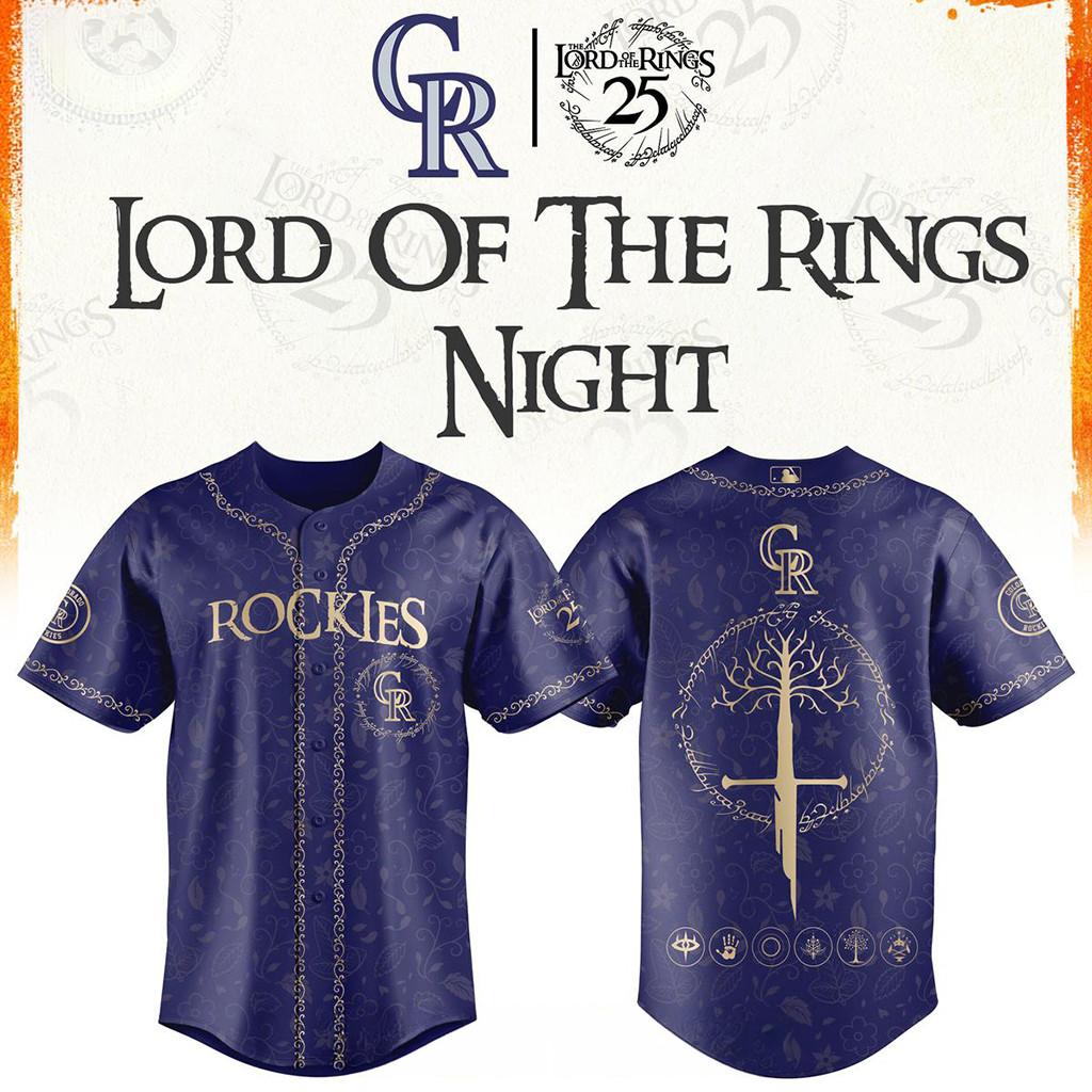 Colorado Rockies X The Lord of The Rings 2026 Night Magic Game Baseball Jersey Rockies Merch