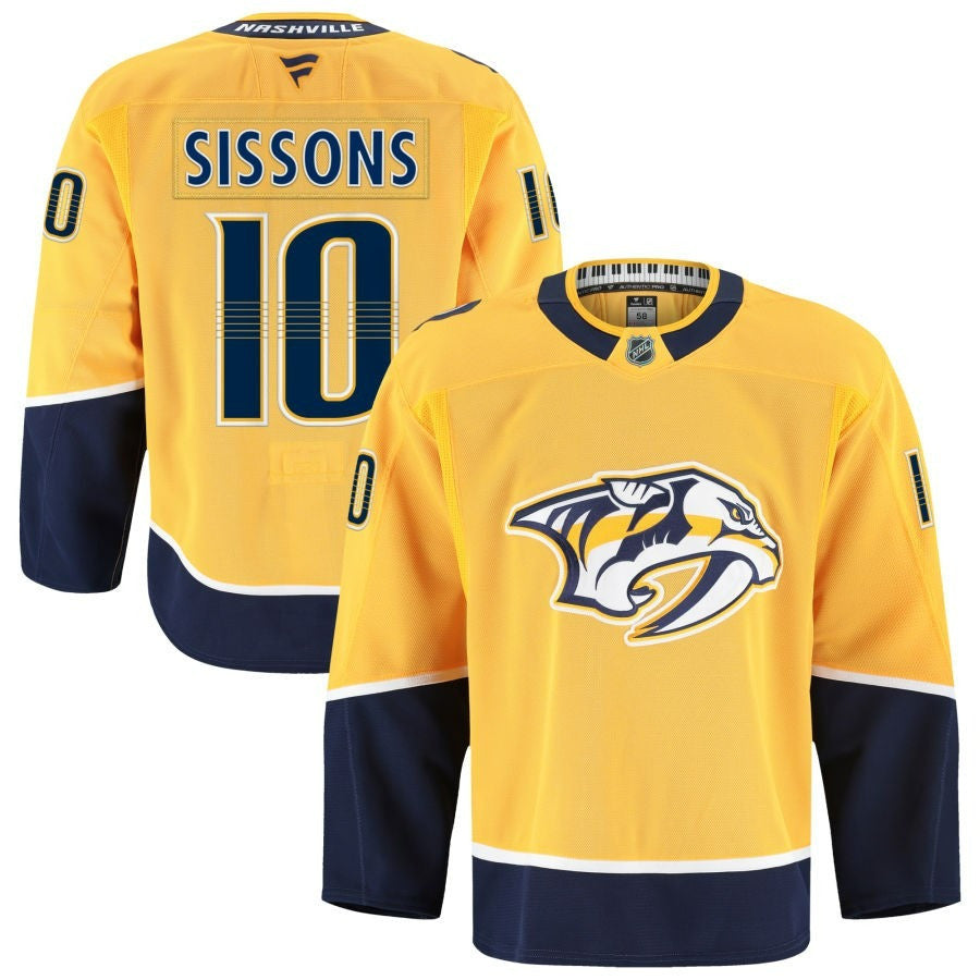 Colton Sissons Nashville Predators 2025 Home Premium Gold Jersey 1 Colton Sissons Nashville Predators 2025 Home Premium Gold Jersey