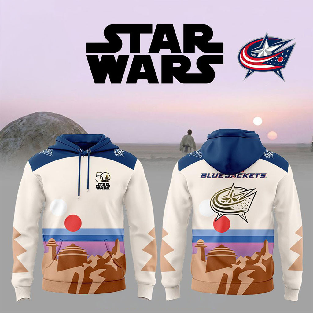 Columbus Blue Jackets X Star Wars Night 2026 Anniversary Hoodie Blue Jackets Merch Fan Gifts