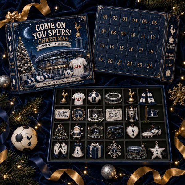 Come On You Spurs Christmas Advent Calendar Holiday Countdown Box Xmas Gift For Soccer Fans - Image 2