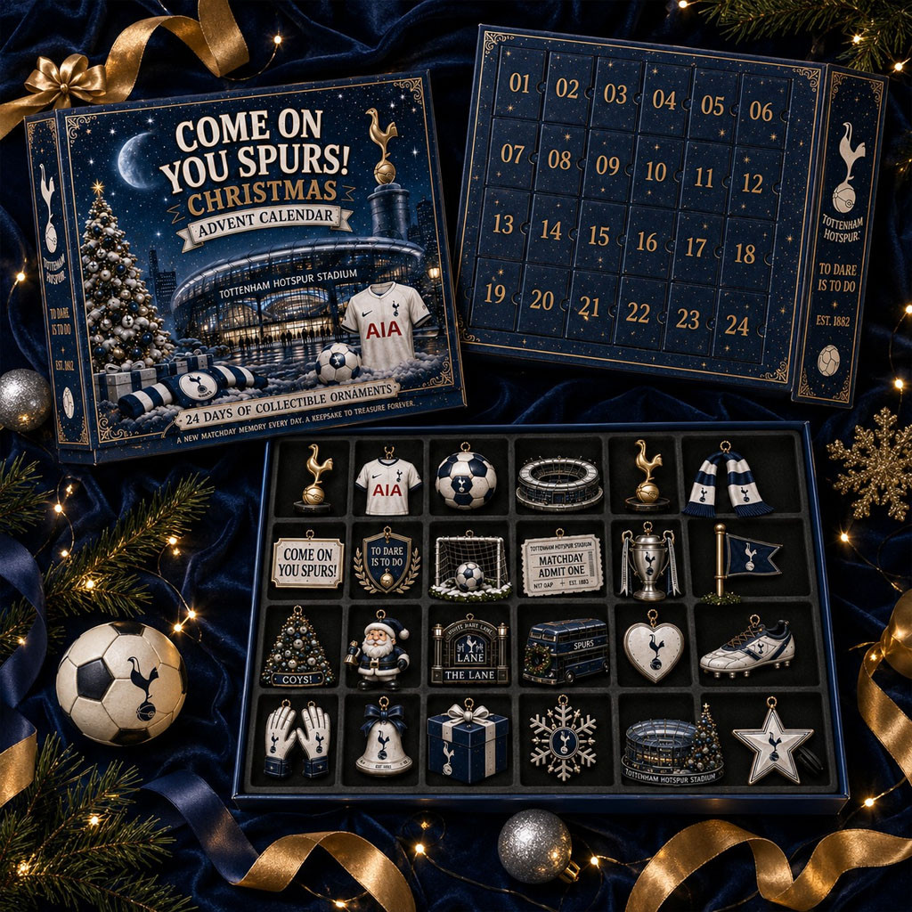 Come On You Spurs Christmas Advent Calendar Holiday Countdown Box Xmas Gift For Soccer Fans