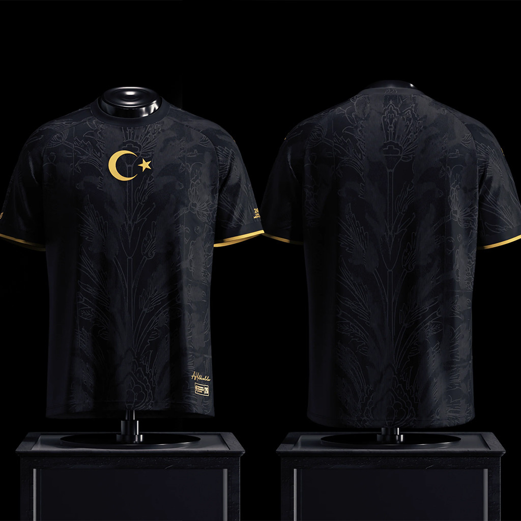 Comma Football Merch Turkiye Heritage Jersey Black Turkiye World Cup 2026 Clothing For Fans