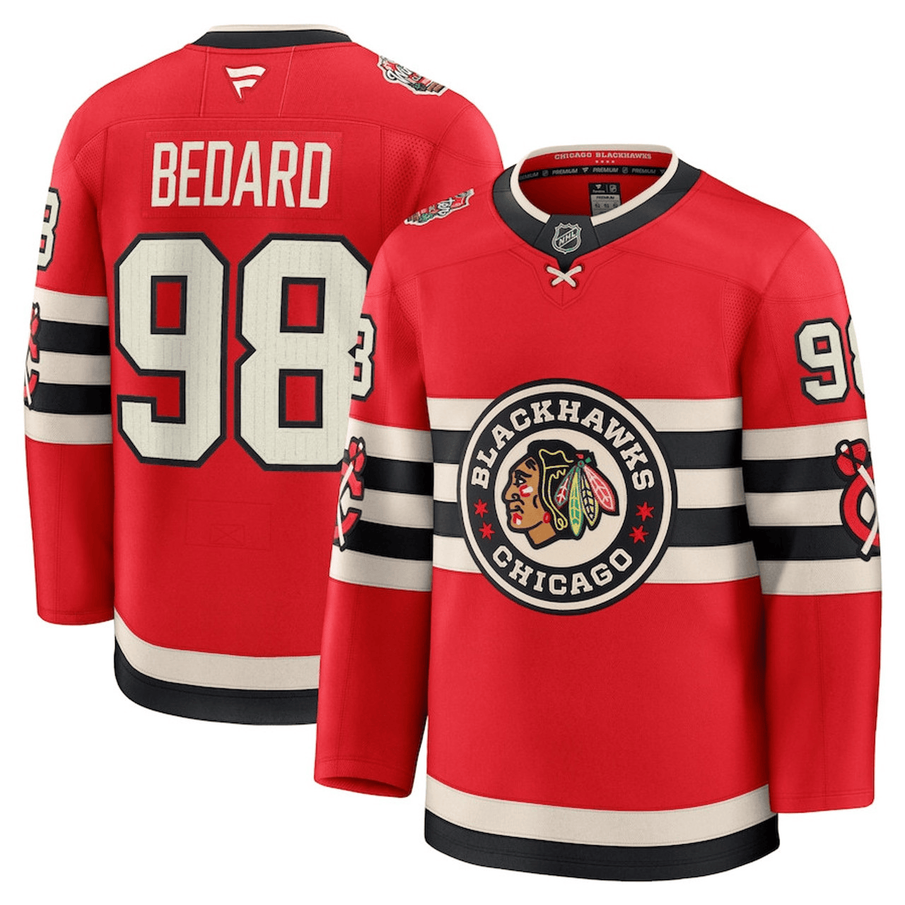 Connor Bedard Chicago Blackhawks 2025 Winter Classic Premium Red Jersey