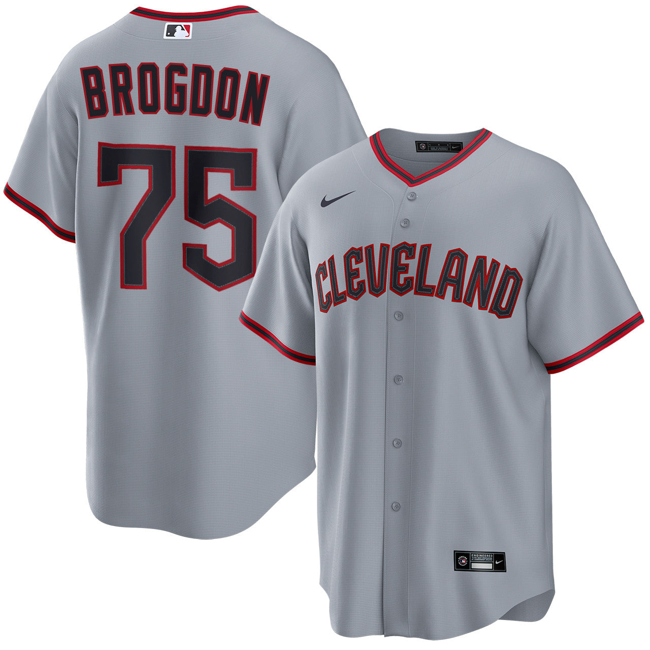 Connor Brogdon Cleveland Guardians 2026 Road Jersey - Grey