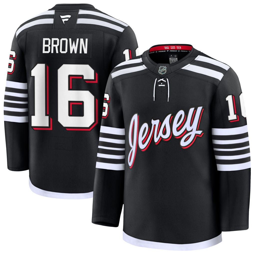 Connor Brown New Jersey Devils 2025 Alternate Premium Jersey - Black 1 Connor Brown New Jersey Devils 2025 Alternate Premium Jersey - Black