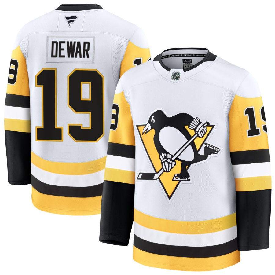 Connor Dewar Pittsburgh Penguins 2025 Away Jersey - White 1 Connor Dewar Pittsburgh Penguins 2025 Away Jersey - White