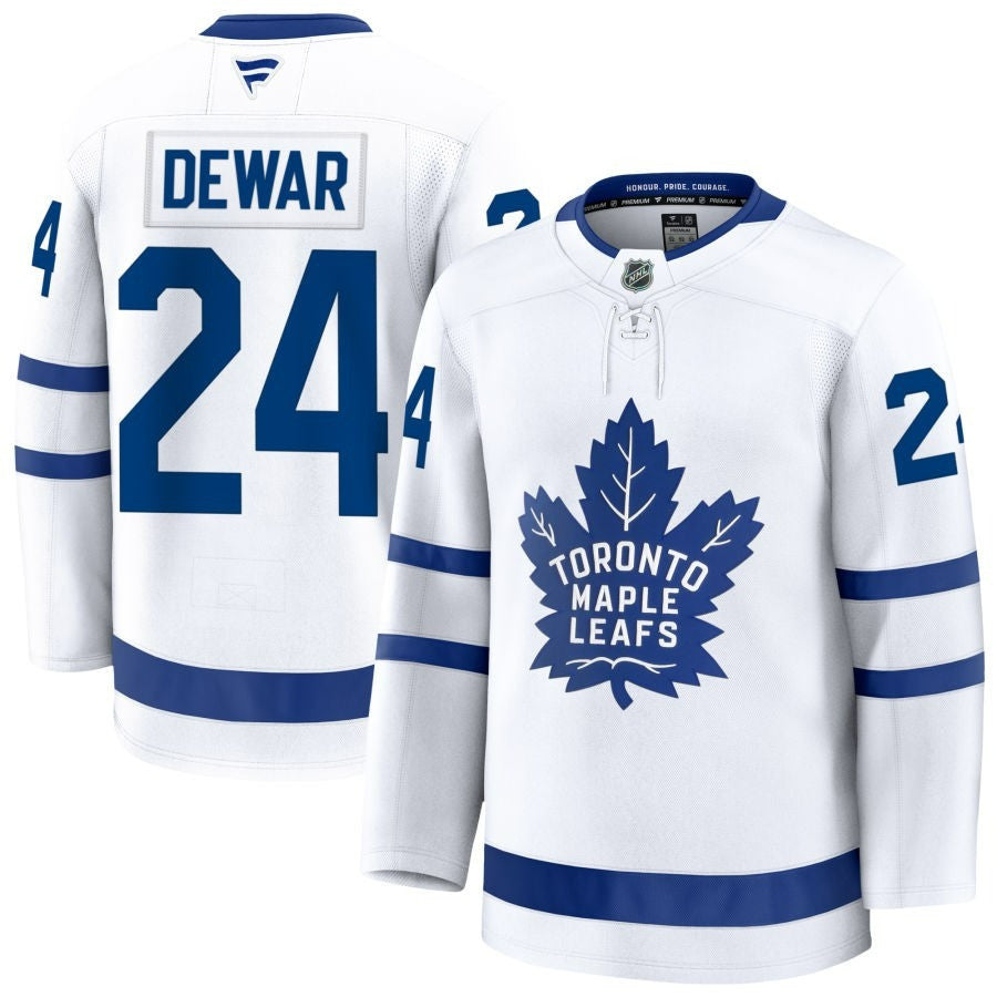 Connor Dewar Toronto Maple Leafs 2025 Away Premium White Jersey 1 Connor Dewar Toronto Maple Leafs 2025 Away Premium White Jersey