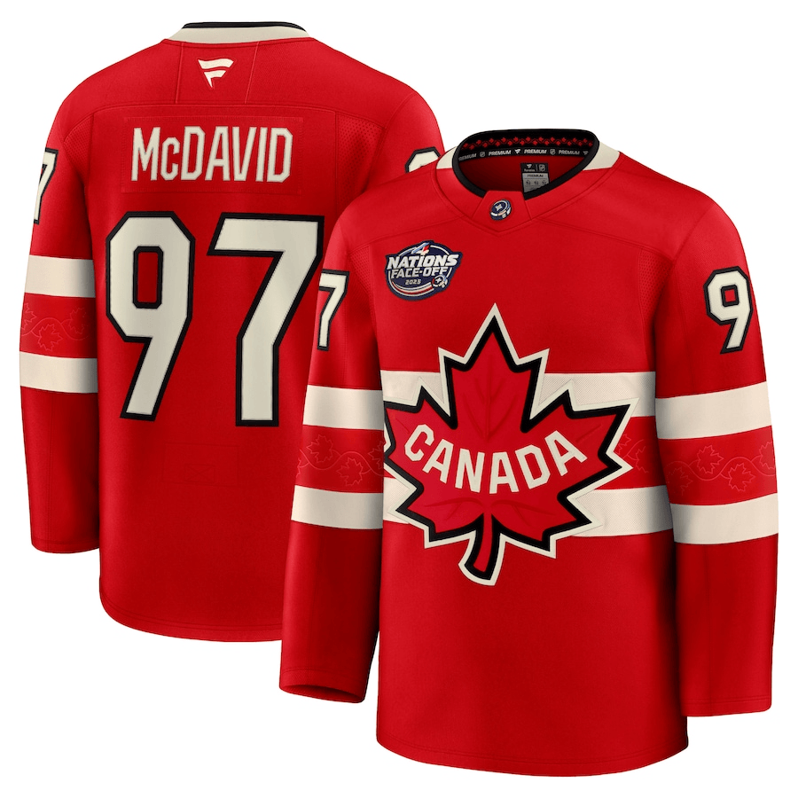 Connor McDavid Canada 2025 4 Nations Face-Off Premium Red Jersey
