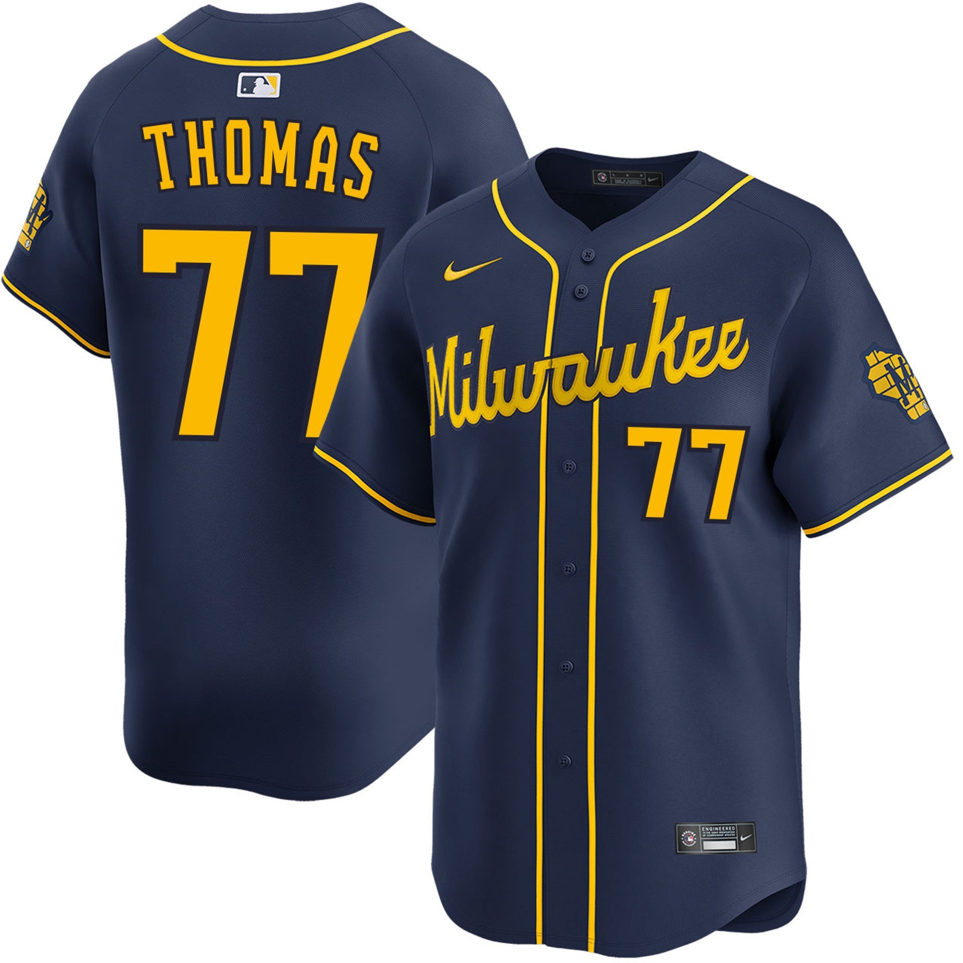 Connor Thomas Milwaukee Brewers 2025 Alternate Limited Jersey - Navy