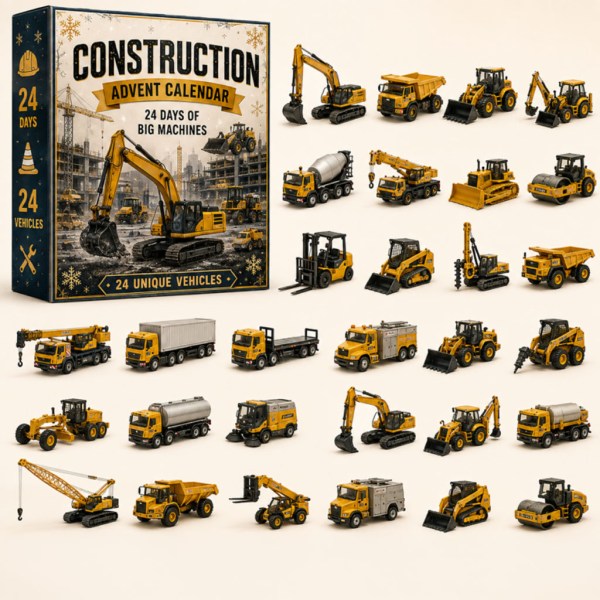 Construction Vehicles 24 Unique Vehicles Advent Calendar 2026 Xmas Countdown Truck Lovers Gifts - Image 2