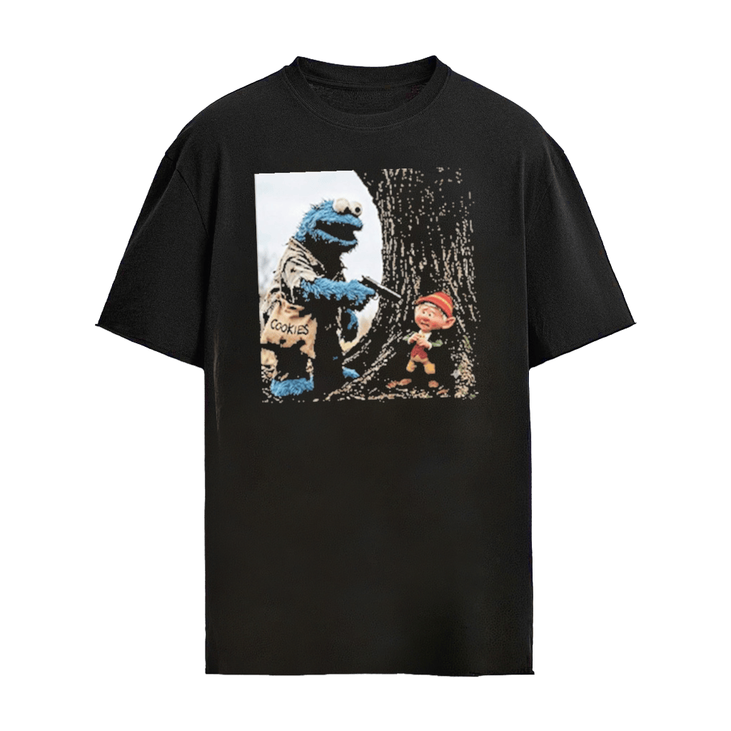 Cookie Monster Robbing Keebler Elf Tree Cookie T-Shirt