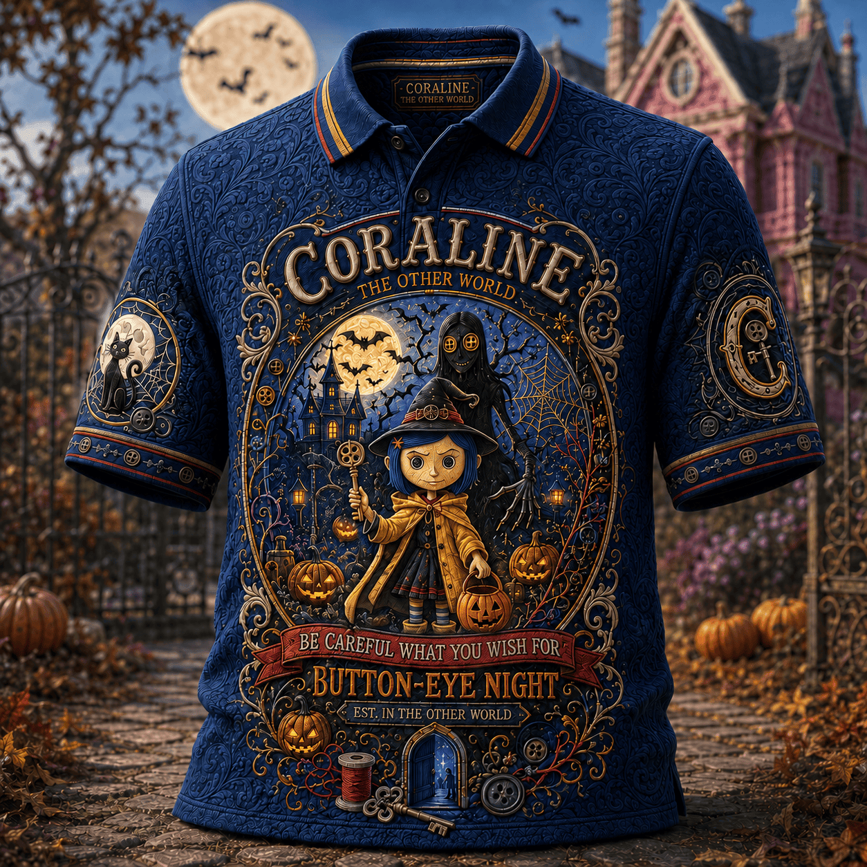 Coraline The Other World Polo Shirt Be Careful What You Wish For Coraline Merch Halloween Gifts