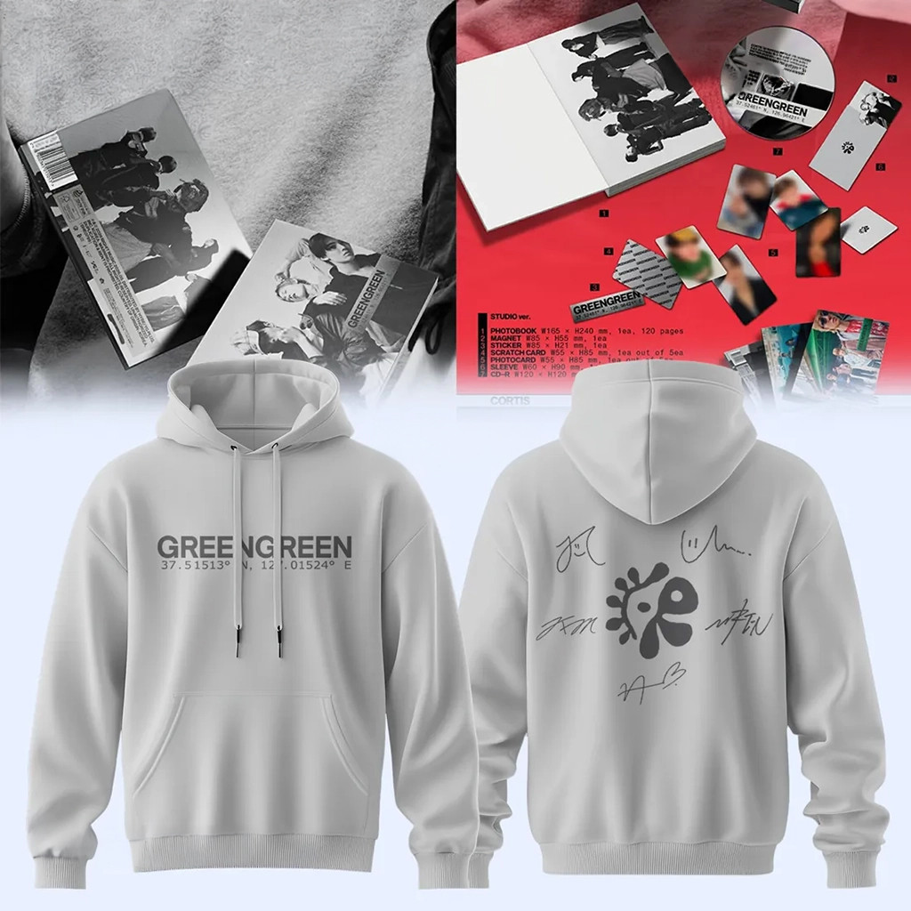 CORTIS GREENGREEN The 2nd EP Signature Hoodie CORTIS Boy Band Merch Kpop Fan Gifts