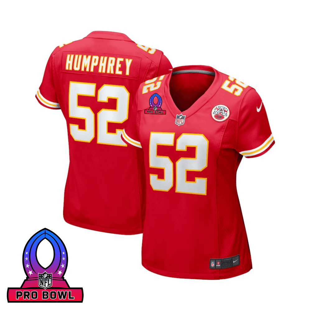 Creed Humphrey Kansas City Chiefs 2025 Pro Bowl Patch Game Jersey - Red