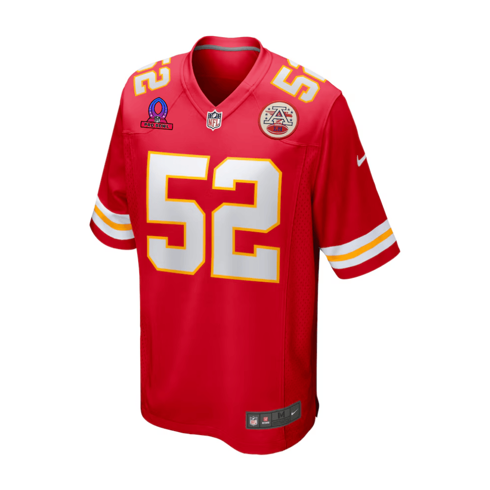Creed Humphrey Kansas City Chiefs 2025 Pro Bowl Patch Game Men Jersey - Red - Image 2