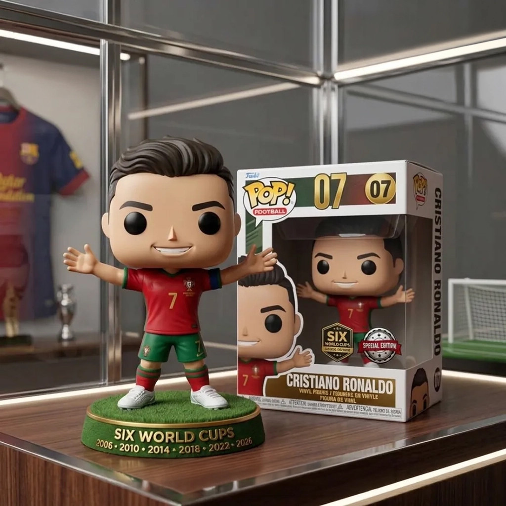 Cristiano Ronaldo Portugal Six World Cups Funko Pop Ronaldo Portugal Merch Gift For CR7 Fans