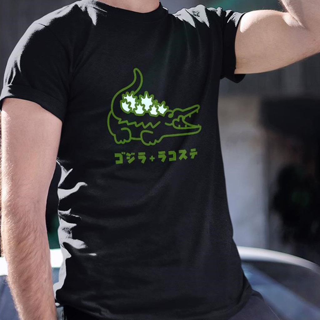 Crocodile x Godzilla logo shirt