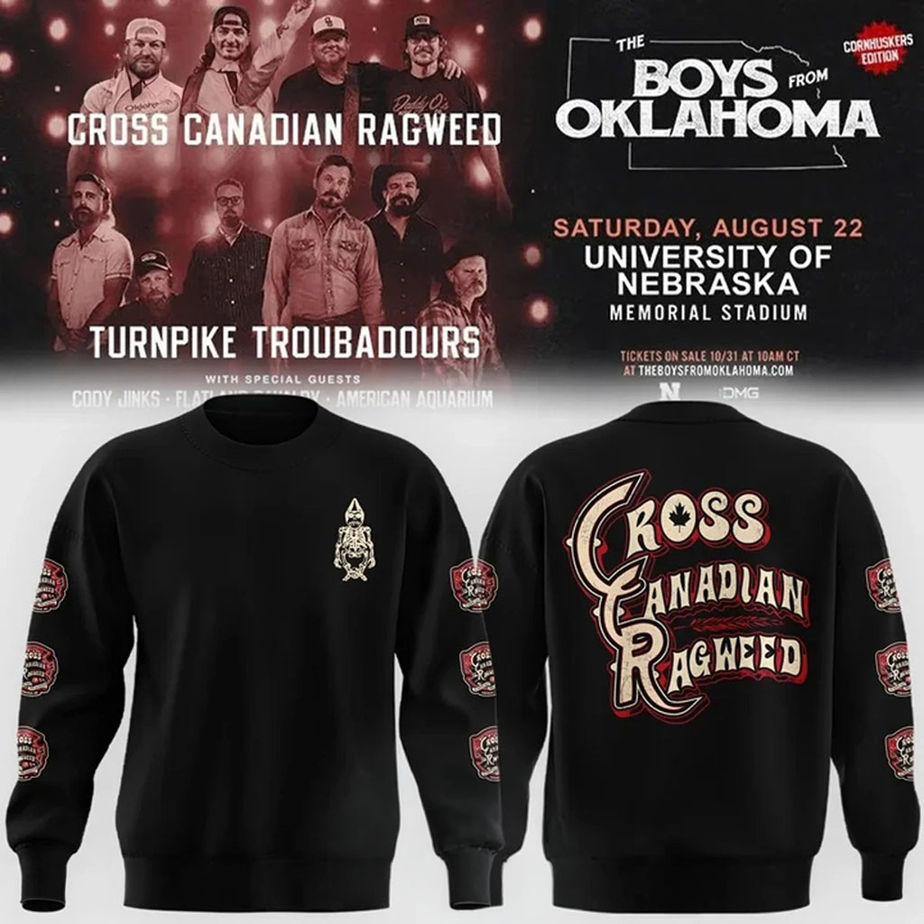 Cross Canadian Ragweed X Nebraska 2026 Sweatshirt Cross Canadian Ragweed Merch Music Fan Gifts