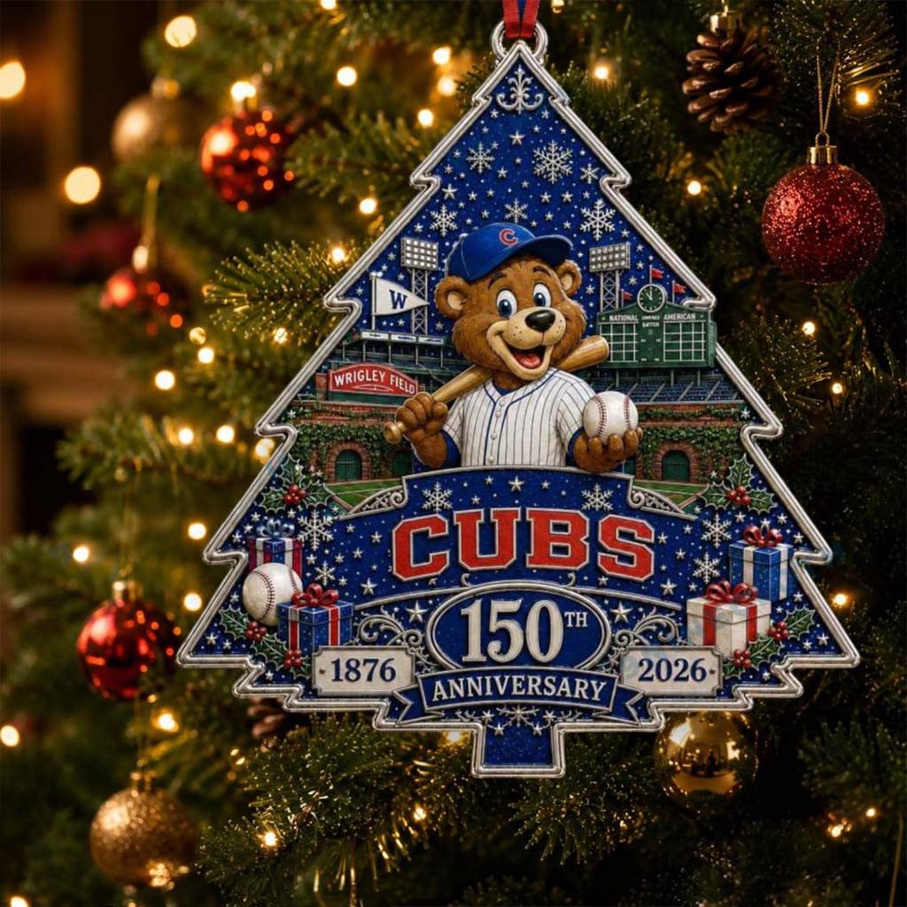 Cubs 150th Anniversary Christmas Ornament Chicago Cubs Merch Gift For Baseball Lover
