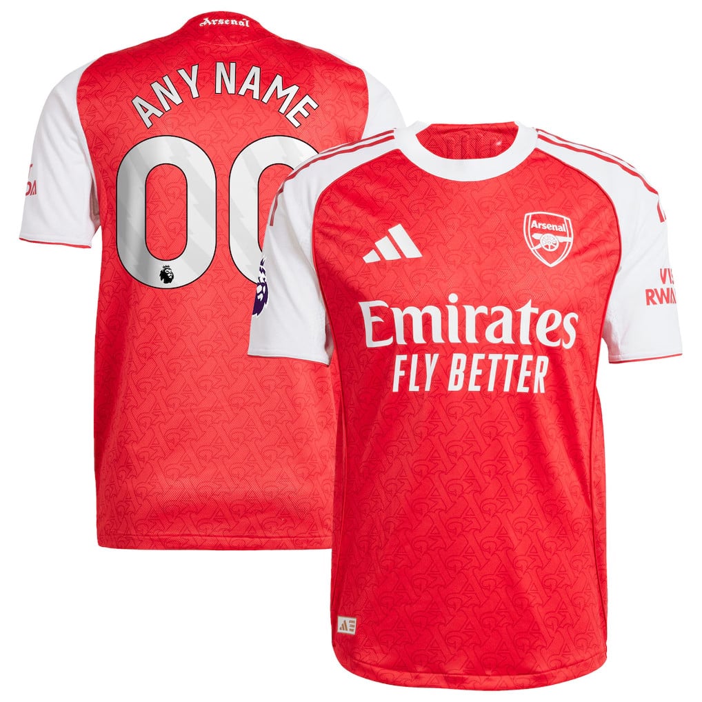 Custom Arsenal Merch Arsenal 2025 26 Home Jersey Emirates Fly Better Jersey Fan Apparel