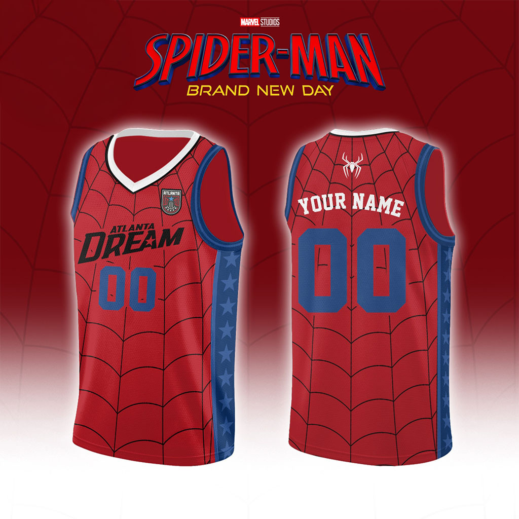 Custom Atlanta Dream X Spider-Man Brand New Day 2026 Basketball Jersey Atlanta Dream Merch