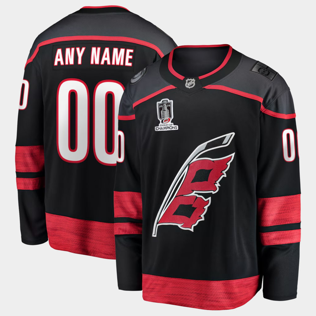 Custom Carolina Hurricanes Champions Merch Hurricanes 2026 Stanley Cup Champions Home Jersey