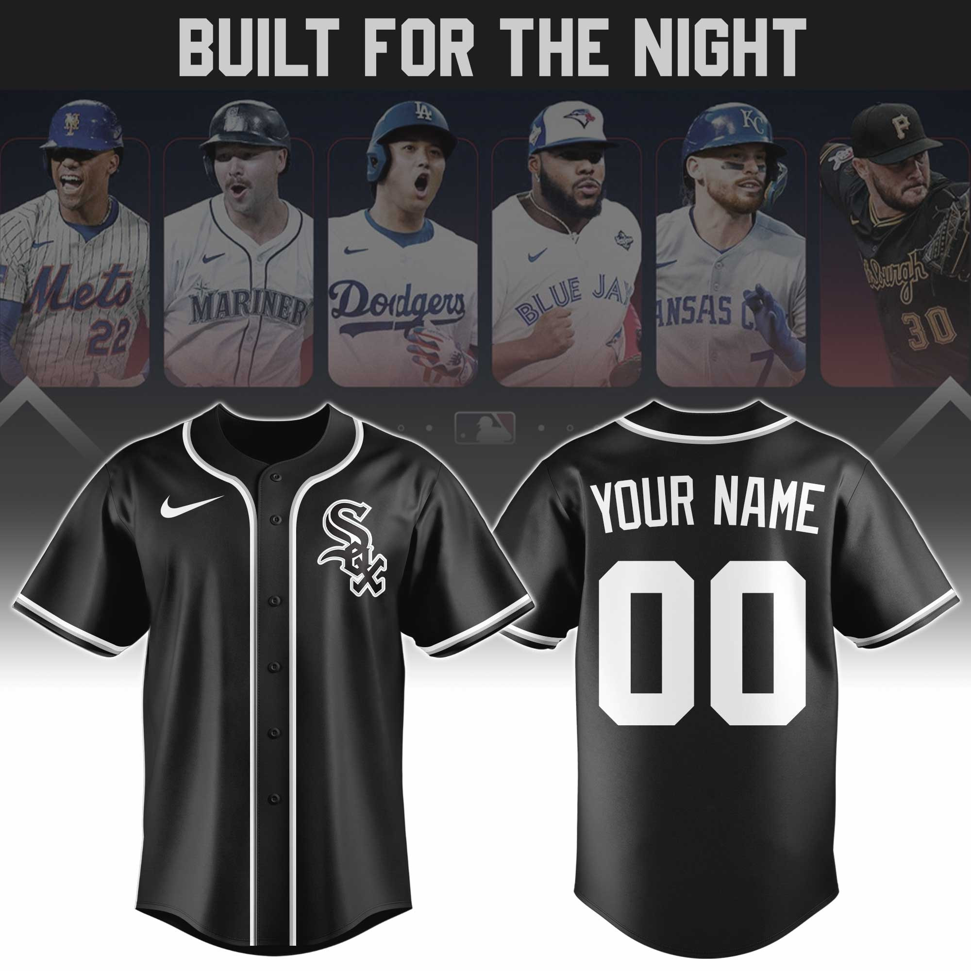 Custom Chicago White Sox Baseball Jersey White Sox Merch Presents For Baseball Fans