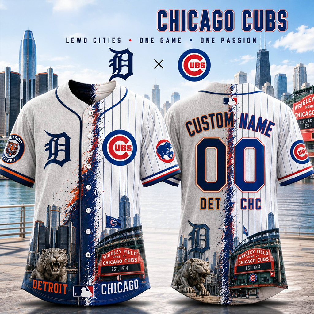 Custom Detroit Tigers X Chicago Cubs Baseball Jersey Gifts For Baseball Fans
