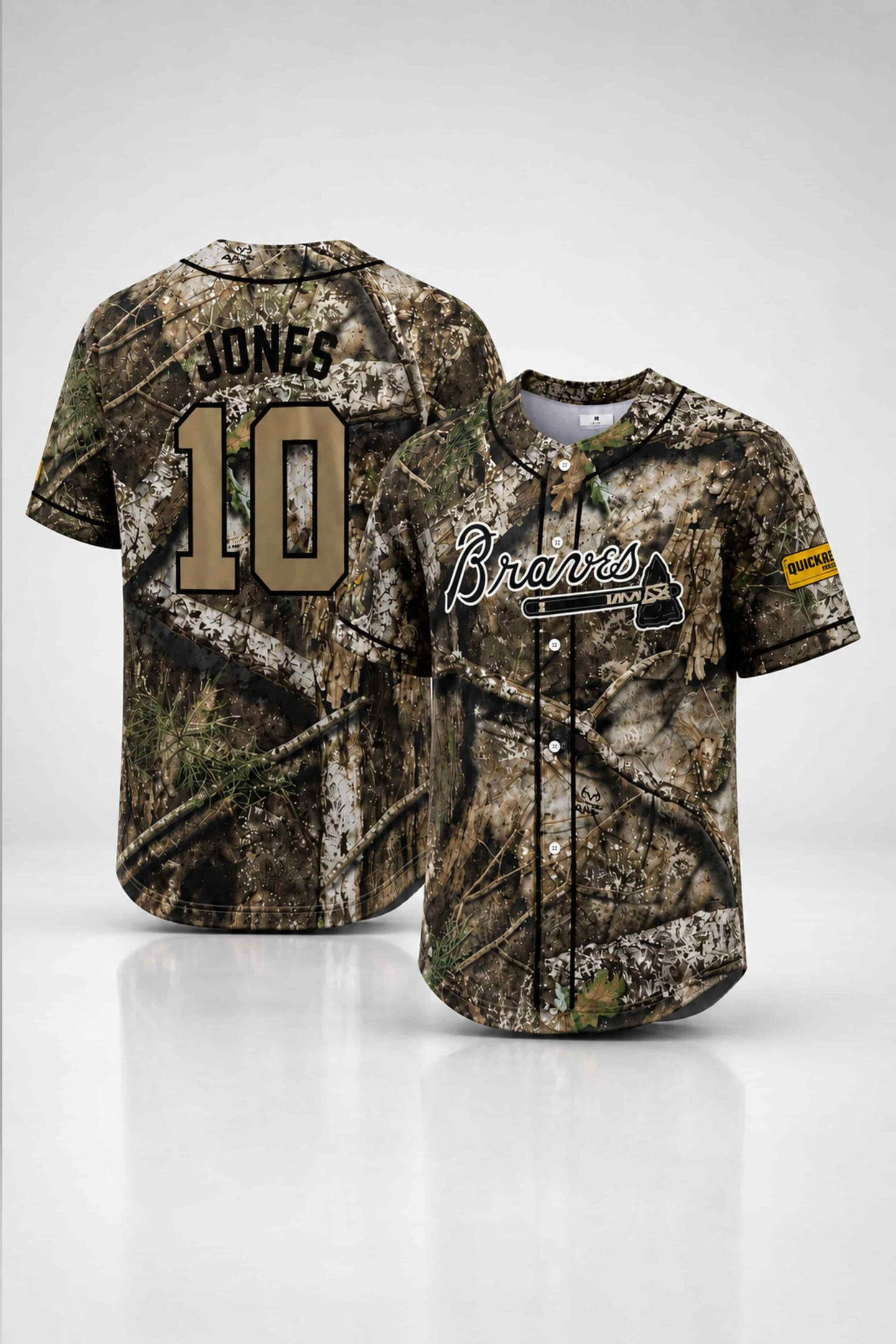 Custom Name 2026 Braves Hunting & Fishing Night Camo Baseball Jersey Braves Merch Unique Gift