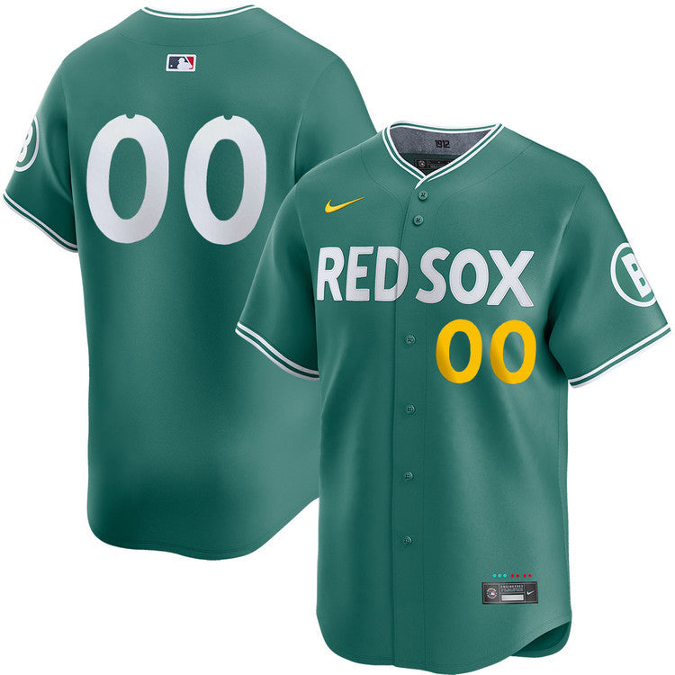 Custom Name Boston Red Sox 2025 City Connect Limited Jersey - Green