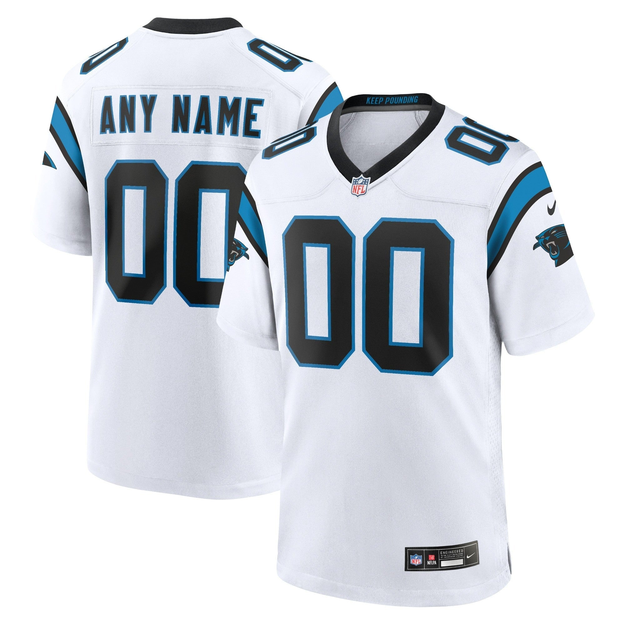 Custom Name Carolina Panthers 2025 Game Jersey - White