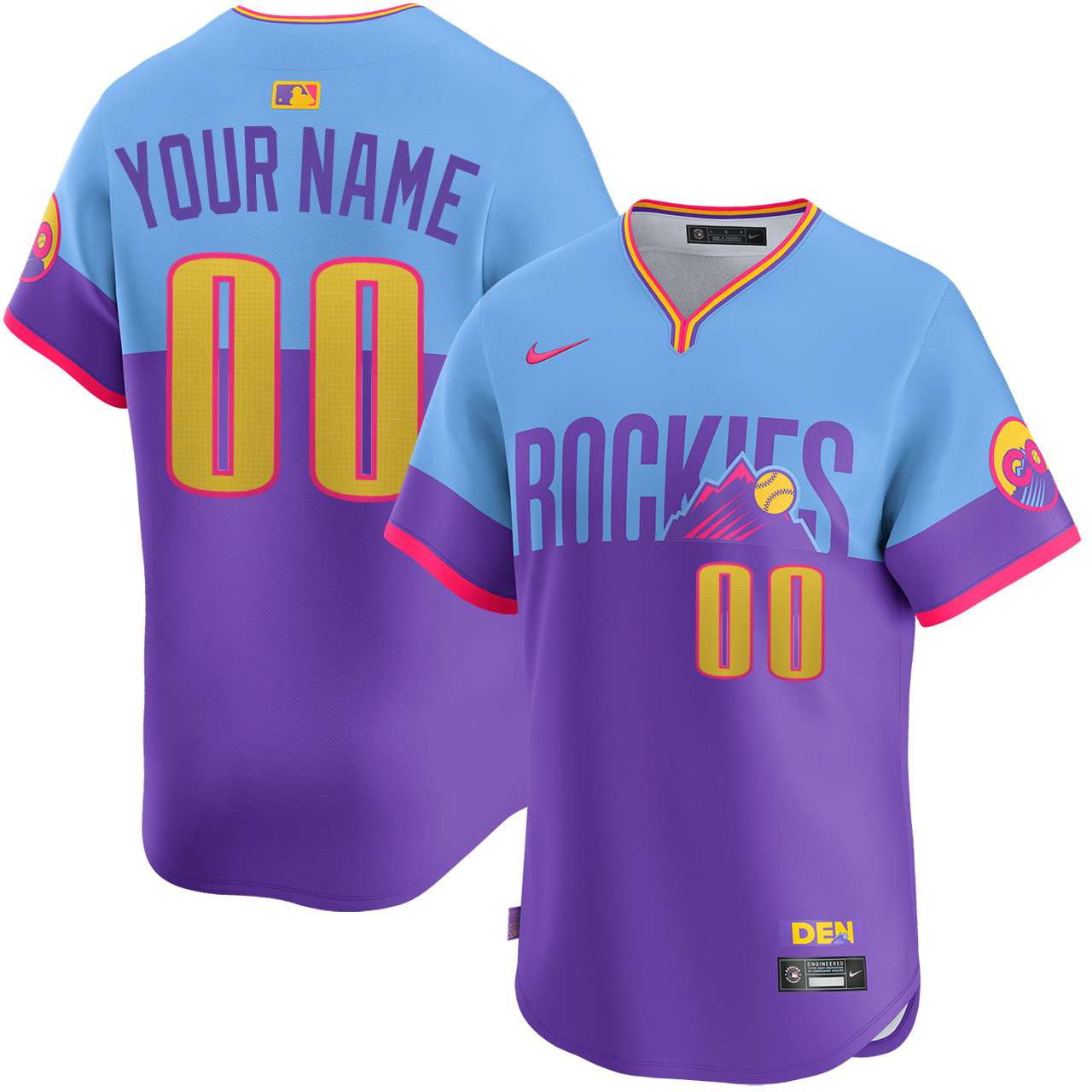 Custom Name Colorado Rockies City Connect Limited Jersey - Purple