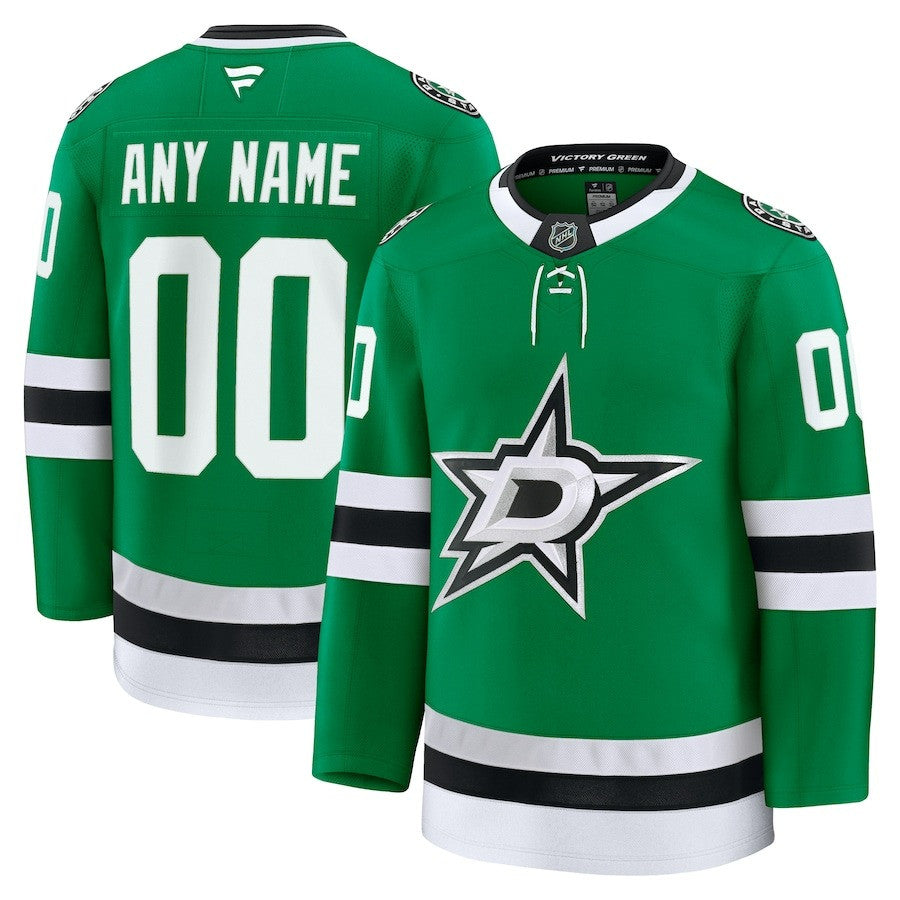 Custom Name Dallas Stars 2025 Home Premium Kelly Green Jersey 1 Custom Name Dallas Stars 2025 Home Premium Kelly Green Jersey