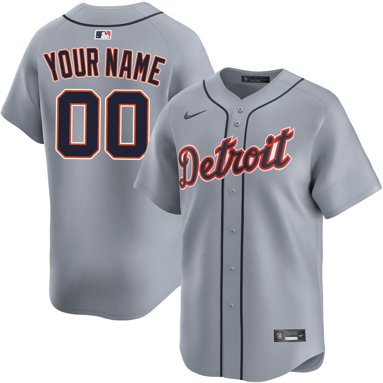 Custom Name Detroit Tigers 2026 Road Limited Jersey - Grey
