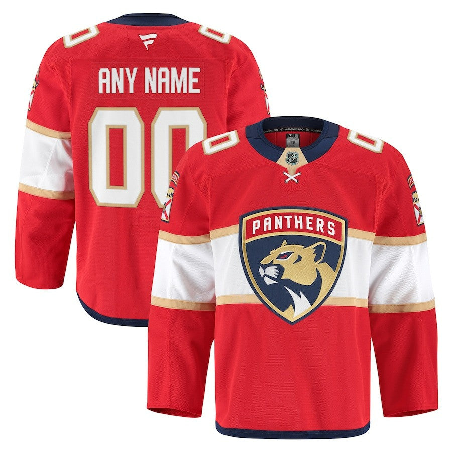 Custom Name Florida Panthers 2025 Home Red Jersey 1 Custom Name Florida Panthers 2025 Home Red Jersey