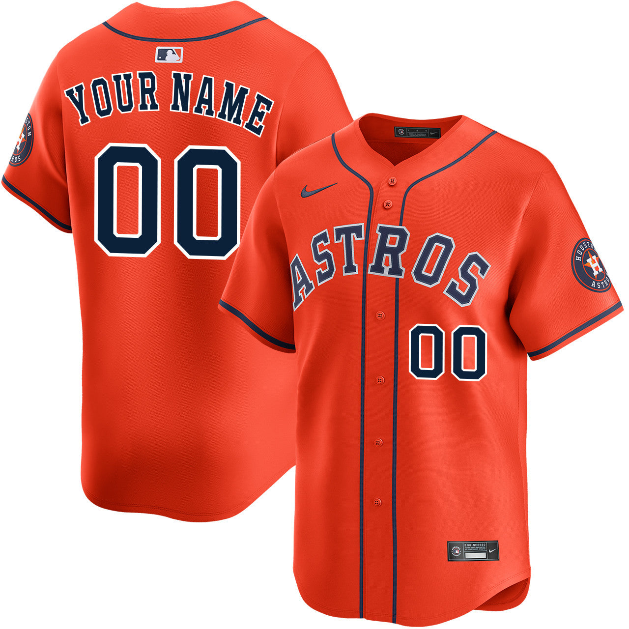 Custom Name Houston Astros 2026 Alternate Limited Jersey - Orange